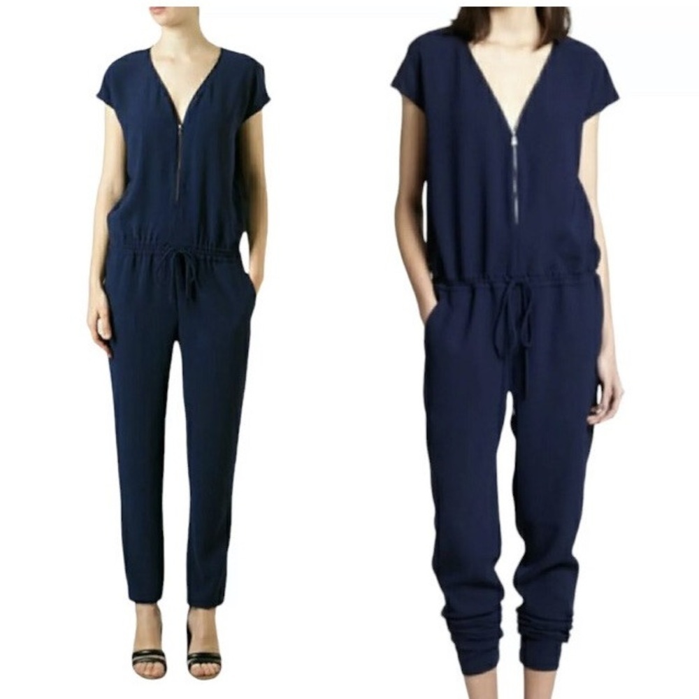 Vince Navy Blue Women's jogger short sleeve Jumpsuit - Picture 2 of 5